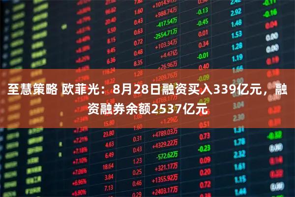 至慧策略 欧菲光：8月28日融资买入339亿元，融资融券余额2537亿元